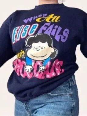 1970s Vintage Peanuts Lucy 'When All Else Fails, There's Chocolate' Crewneck